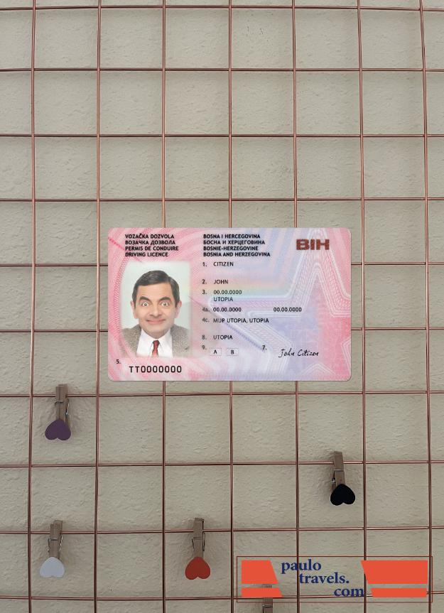 Bosnia and Herzegovina driving license version 2 photolook front PSD template